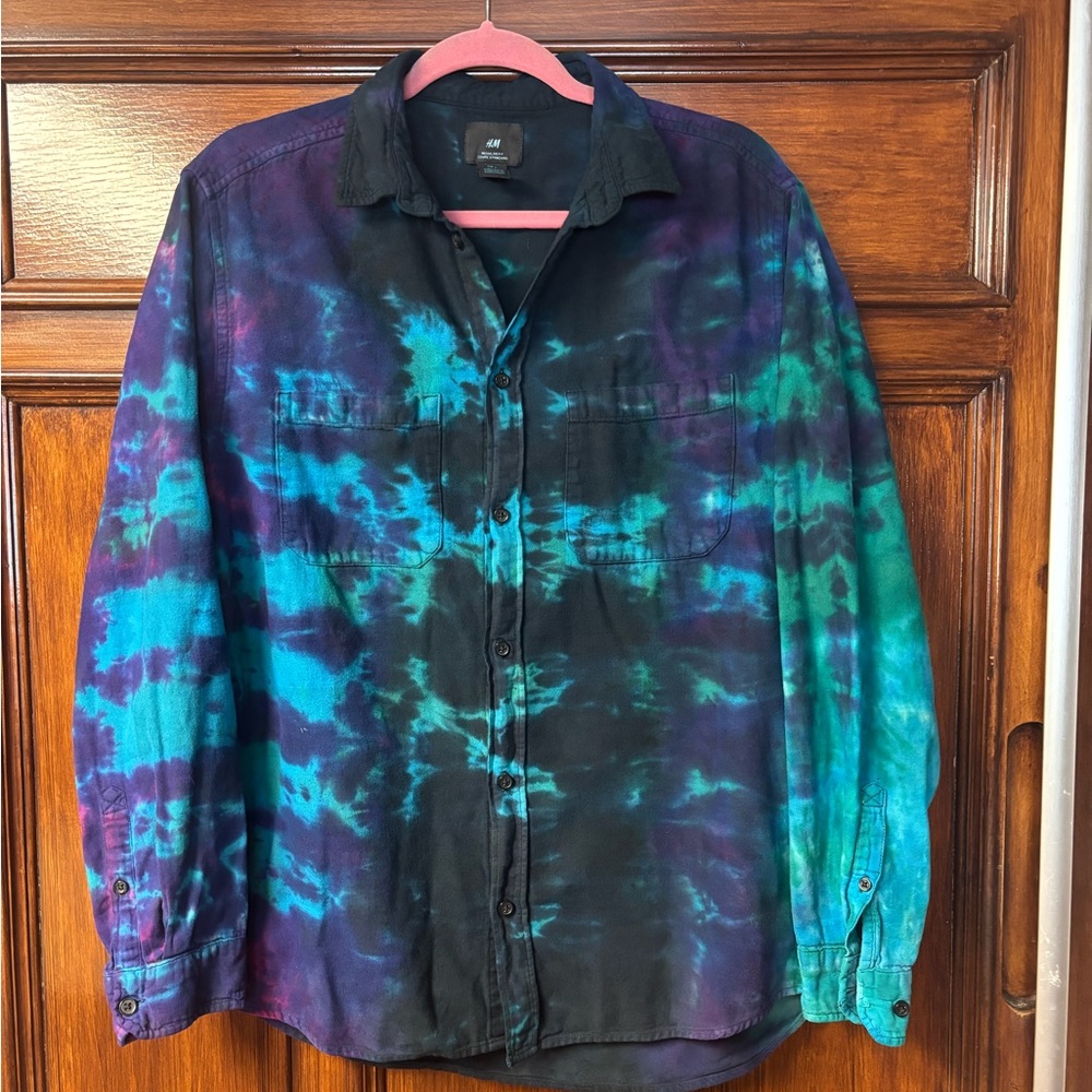 Tie-Dye Button-Up H&M Flannel